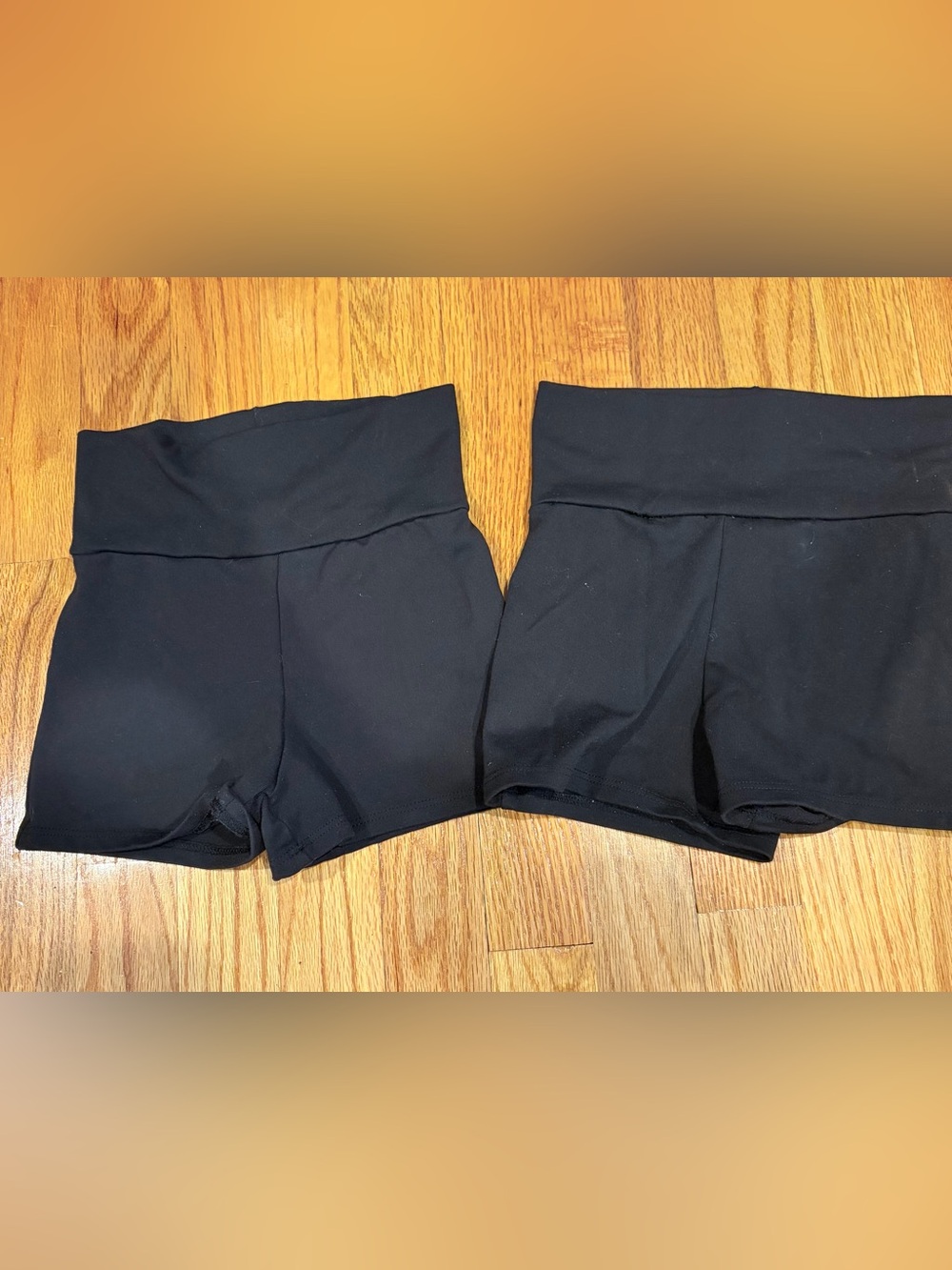 Girls' Black Fold-Over Waist Athletic Shorts-2 pairs 6/7